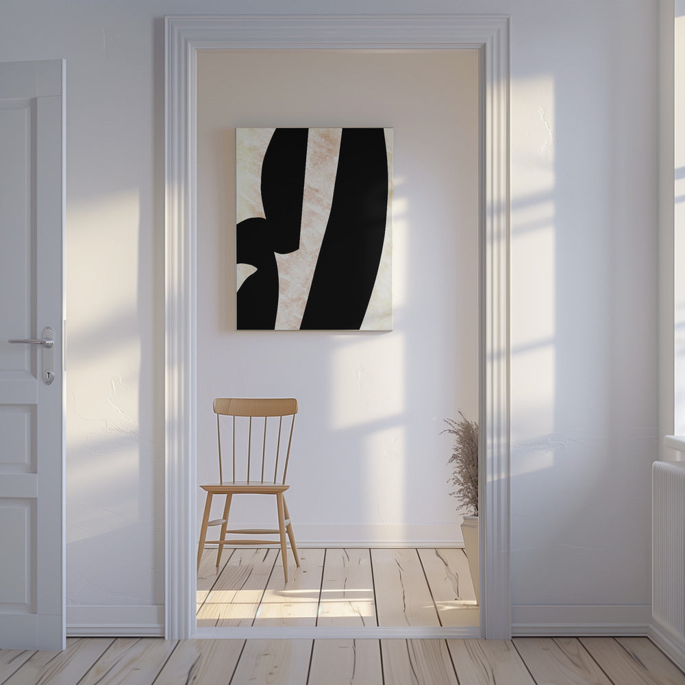 Abstracte zwarte vormen print nr. 6 | Canvas