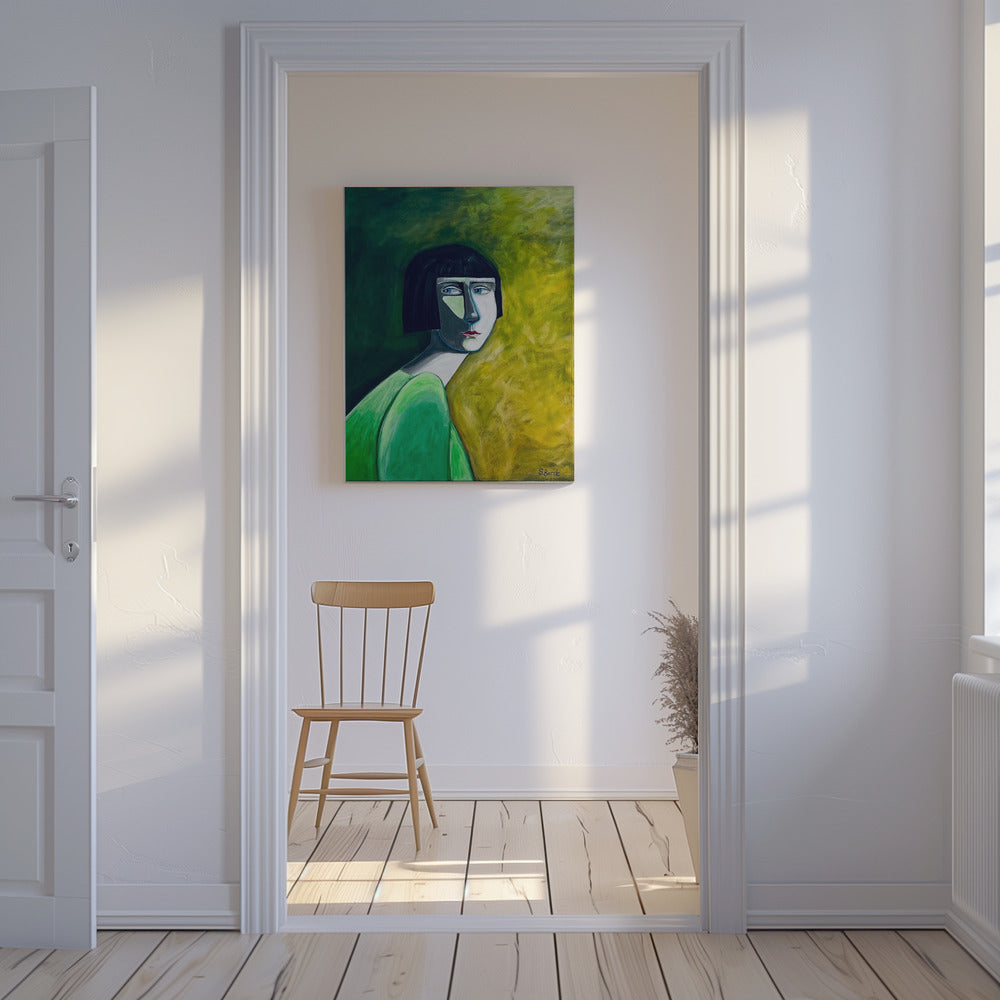 De vrouw die terugkijkt | Canvas