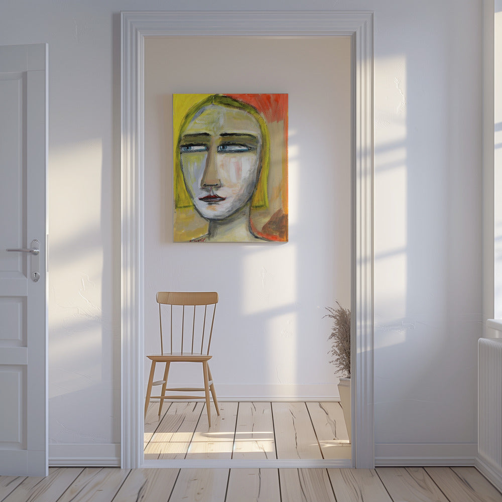 Dame met vernauwde ogen | Canvas