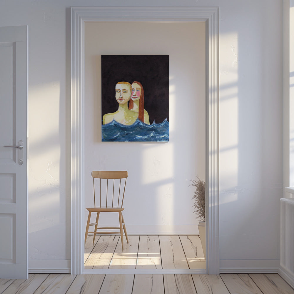 Het zwemmende paar | Canvas