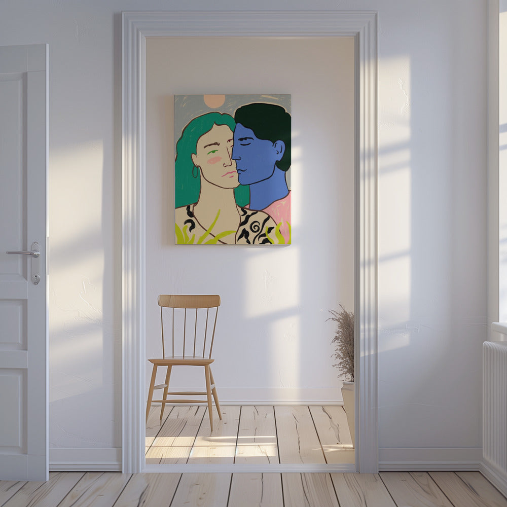 Geliefden onder de maan | Canvas