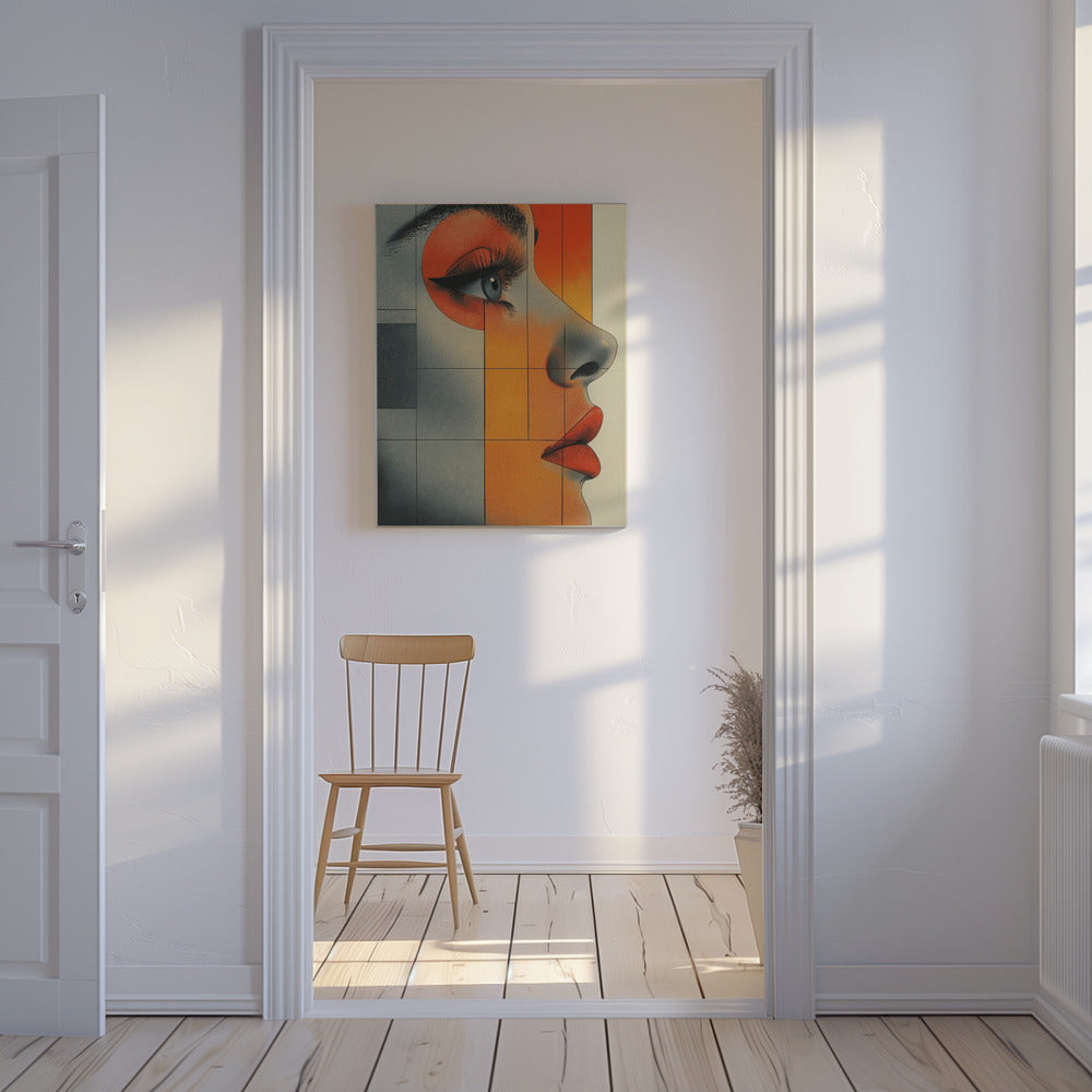 Vintage poster met een vrouwengezicht (6) | Canvas
