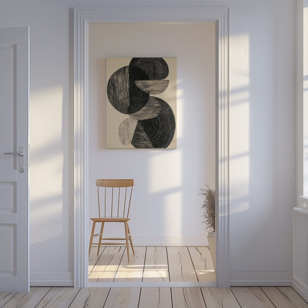 Zwarte vrije vorm | Canvas