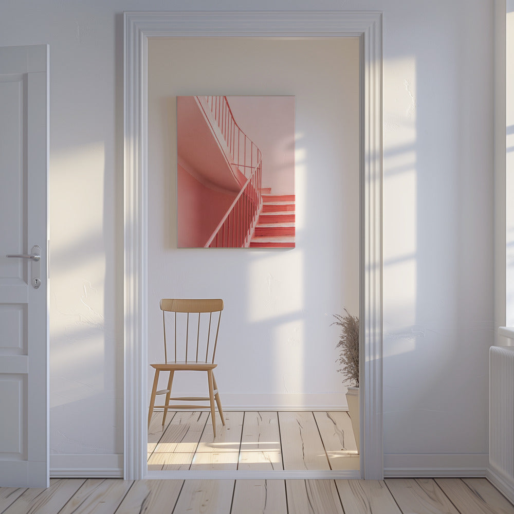 Roze Trappen Cannes | Architectonisch Minimalisme | Canvas