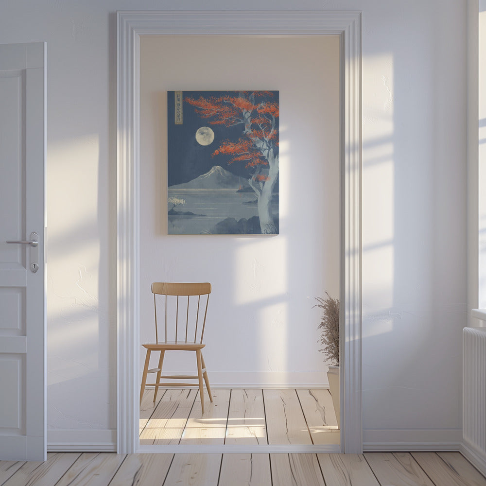Karmozijnrode bladeren, stille stappen | Canvas