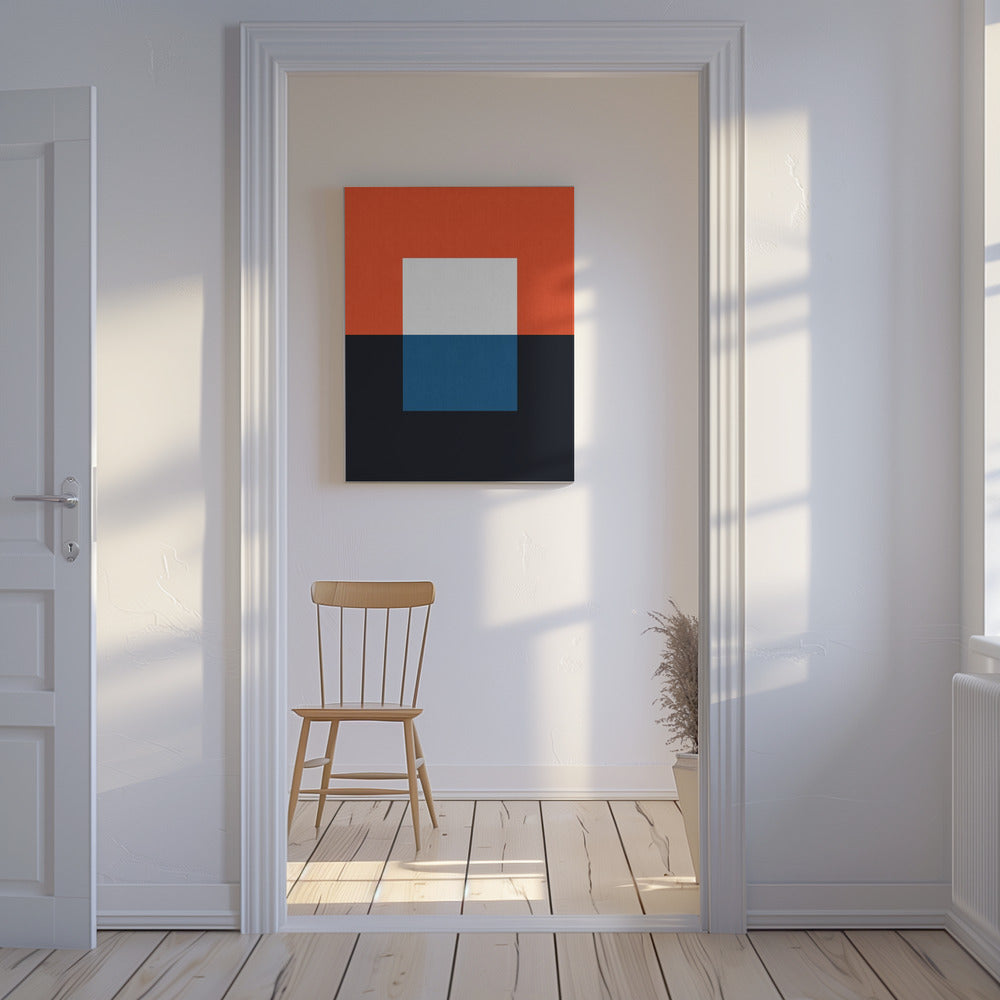 Blauw en rood 3 | Canvas