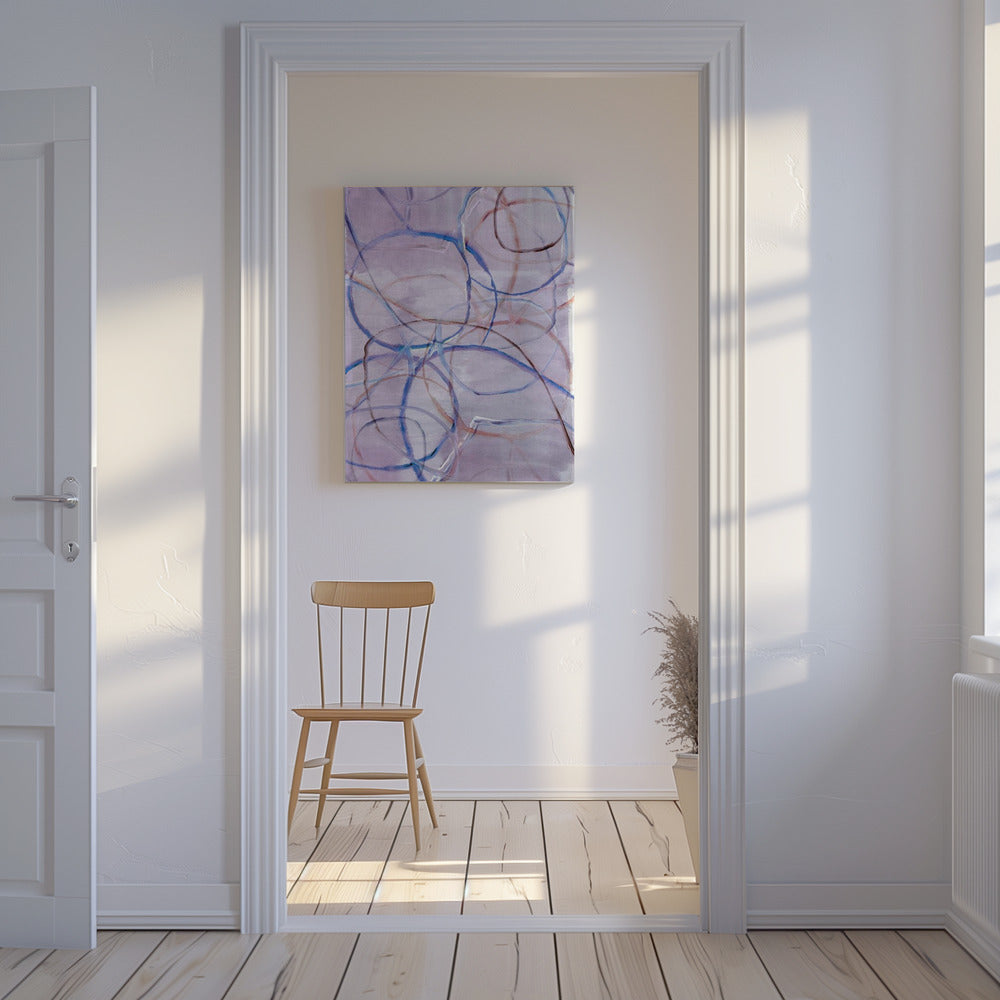 Gedempte abstracte lijnen 4 | Canvas