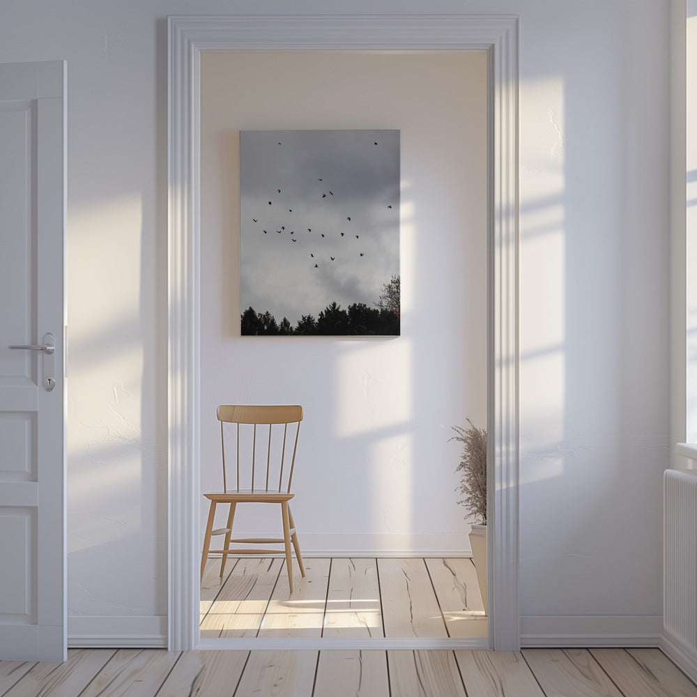 Vogels en wolken 1 | Canvas