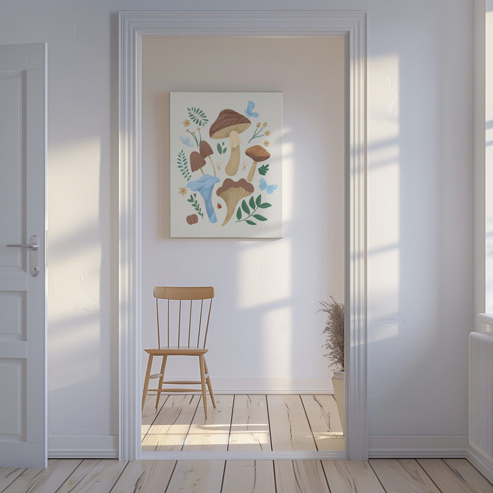 Mocha-paddestoelen | Canvas