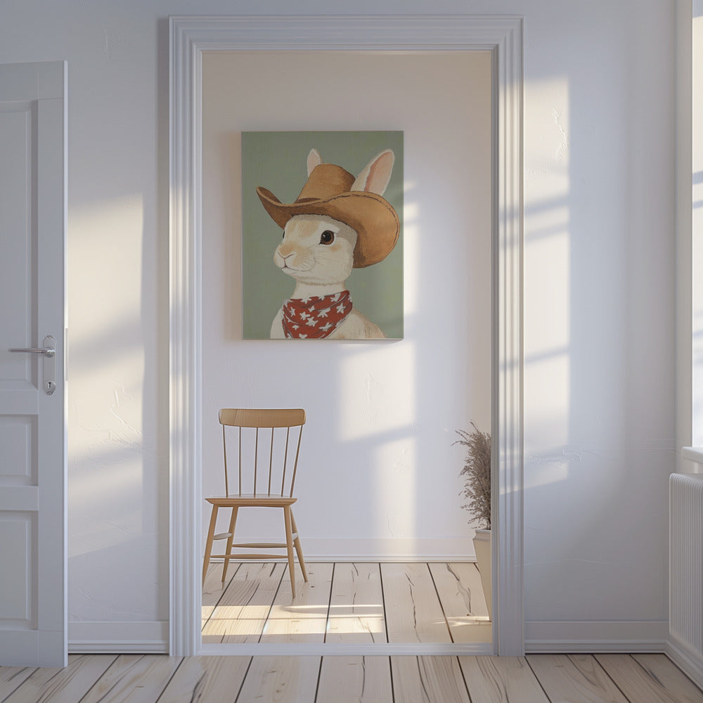 Cowboy Konijn | Canvas
