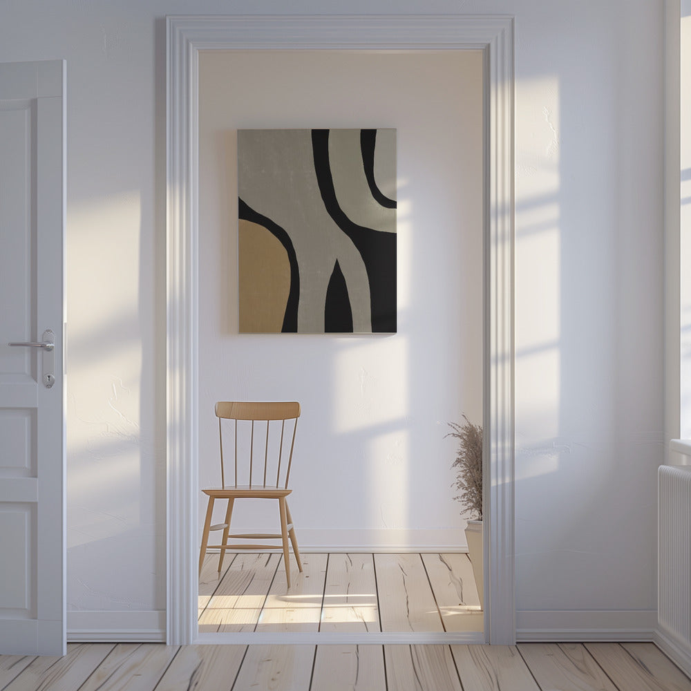 Minimalist Grey Abstract Flow | Canvas