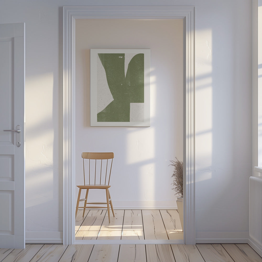 Groene abstracte vorm | Canvas
