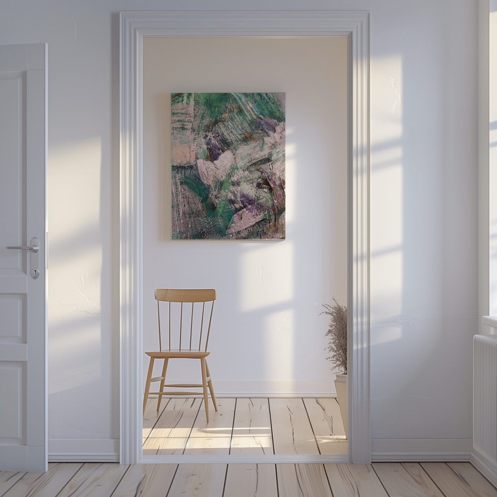 Gestructureerde groene geode | Canvas