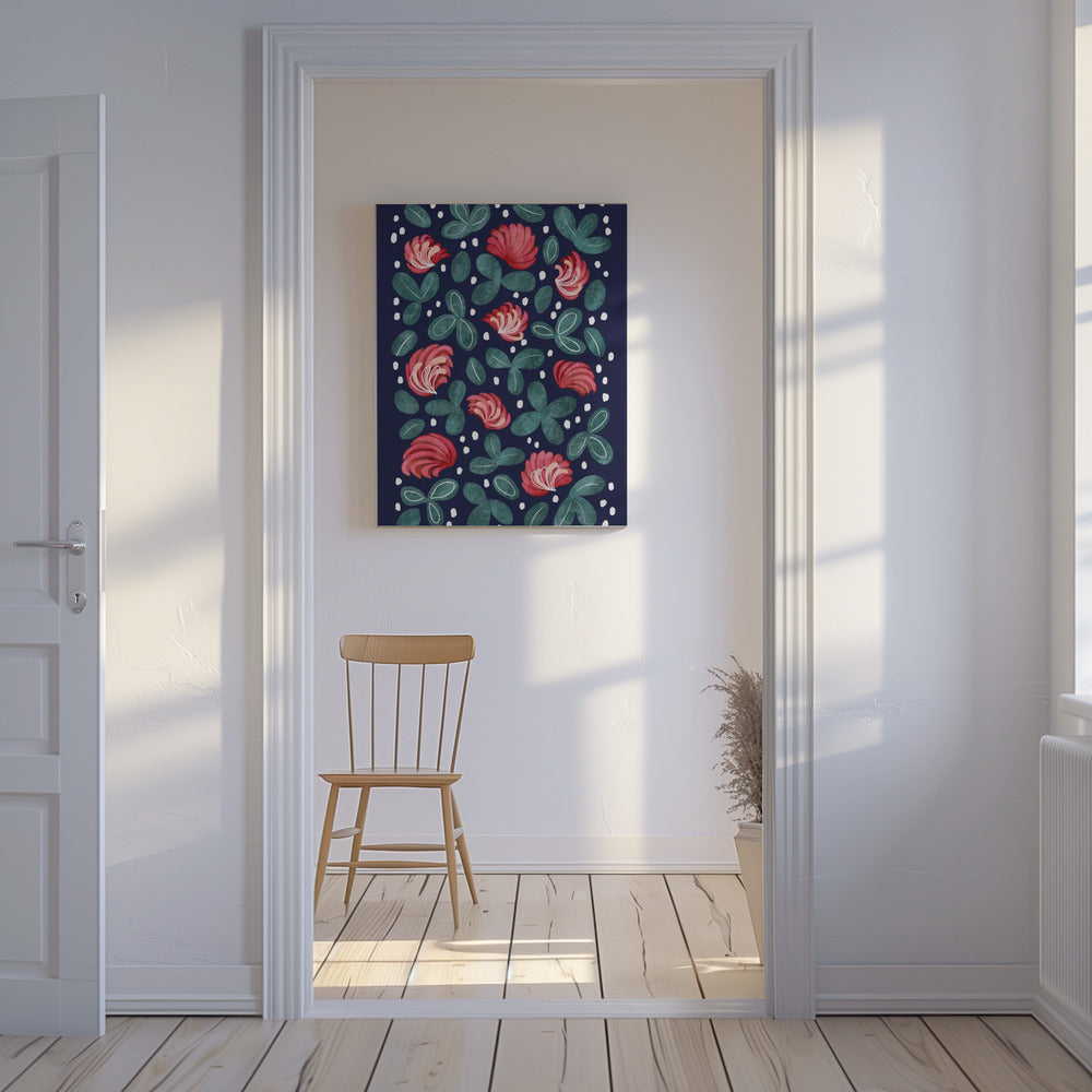 Rode bloemen III | Canvas