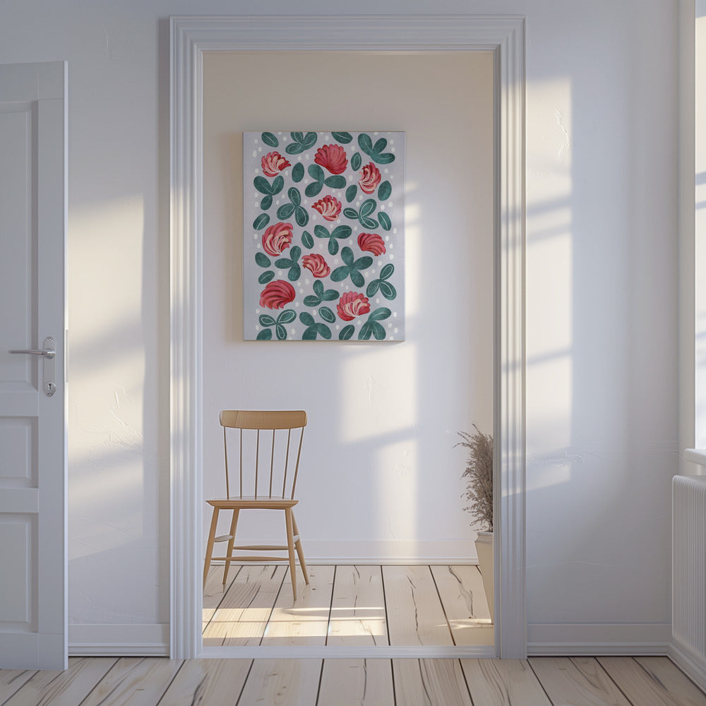 Rode bloemen III | Canvas