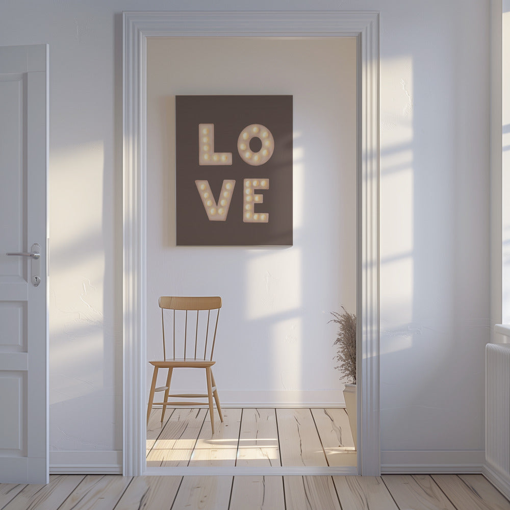 Liefdeslichtletters Koffiekwarts | Canvas