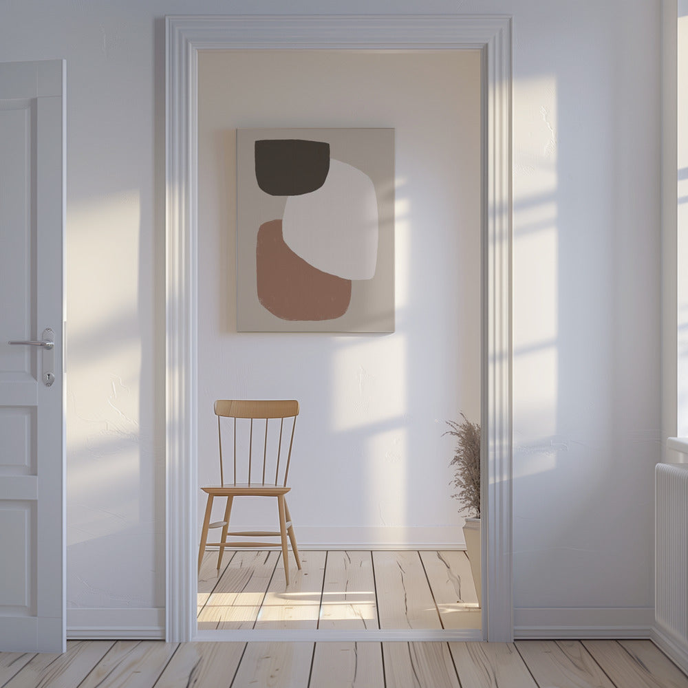 Minimalistische organische vormen in aardse tinten | Canvas