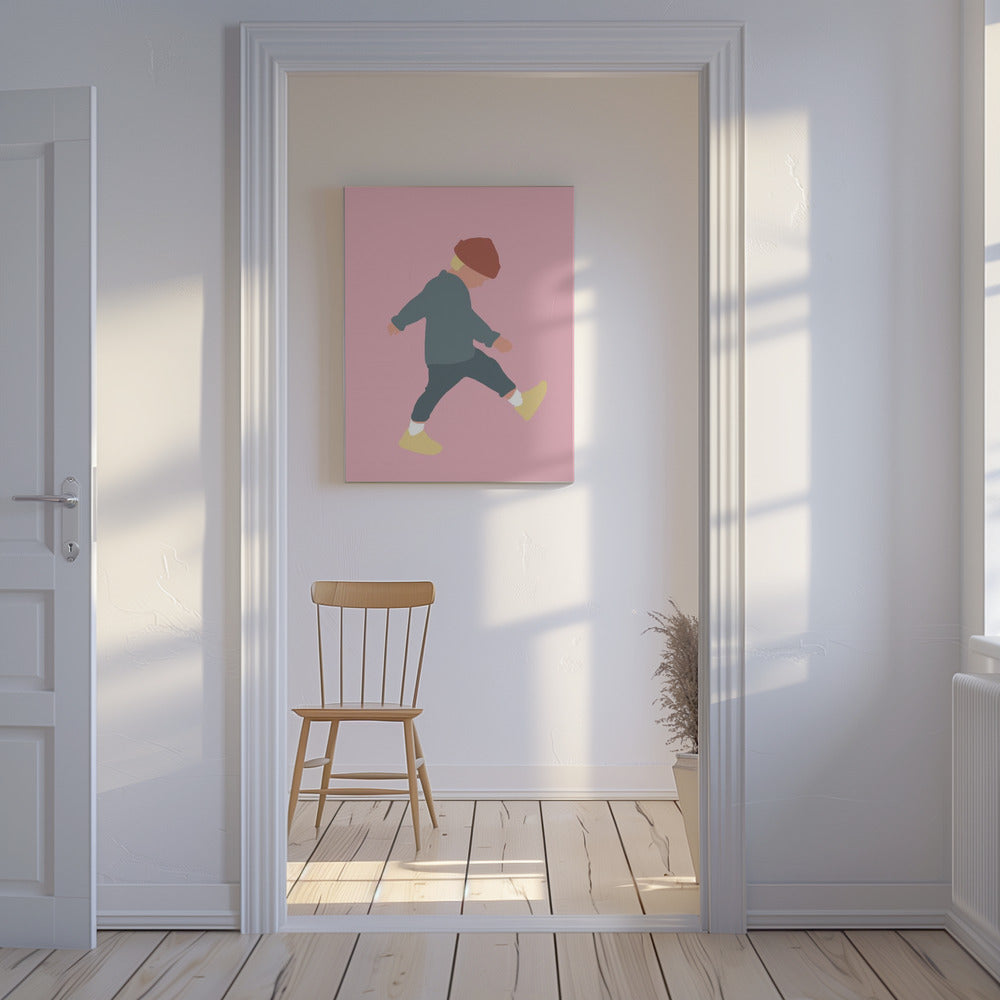 Tamo - Silhouet van een lopende jongen | Canvas