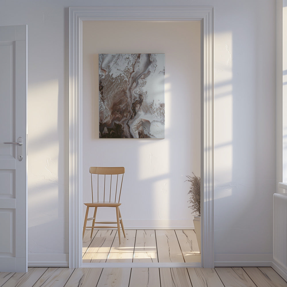 Tijdloze kunst - Earthly Currents 2 - aardemarmer | Canvas
