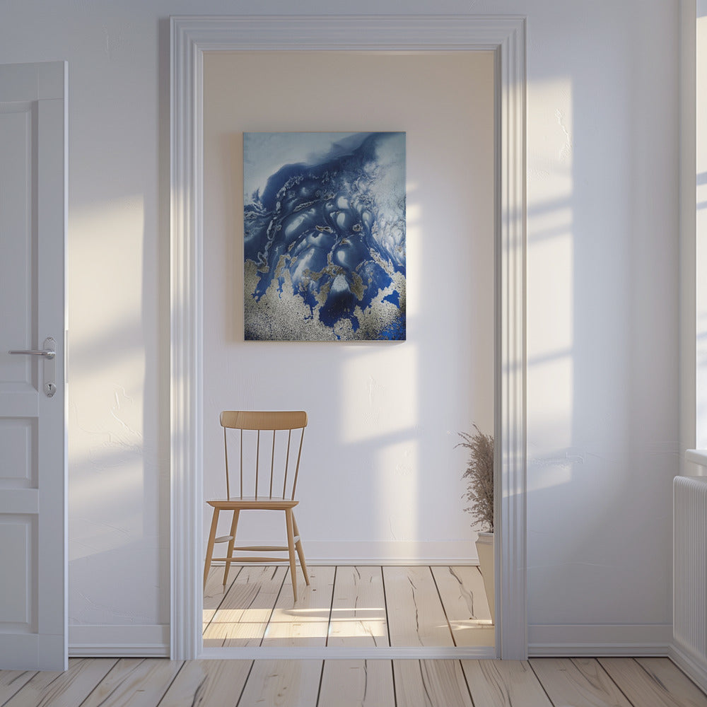 Rustgevend - "Ocean Wave Waltz 1" - Aquarel golven | Canvas
