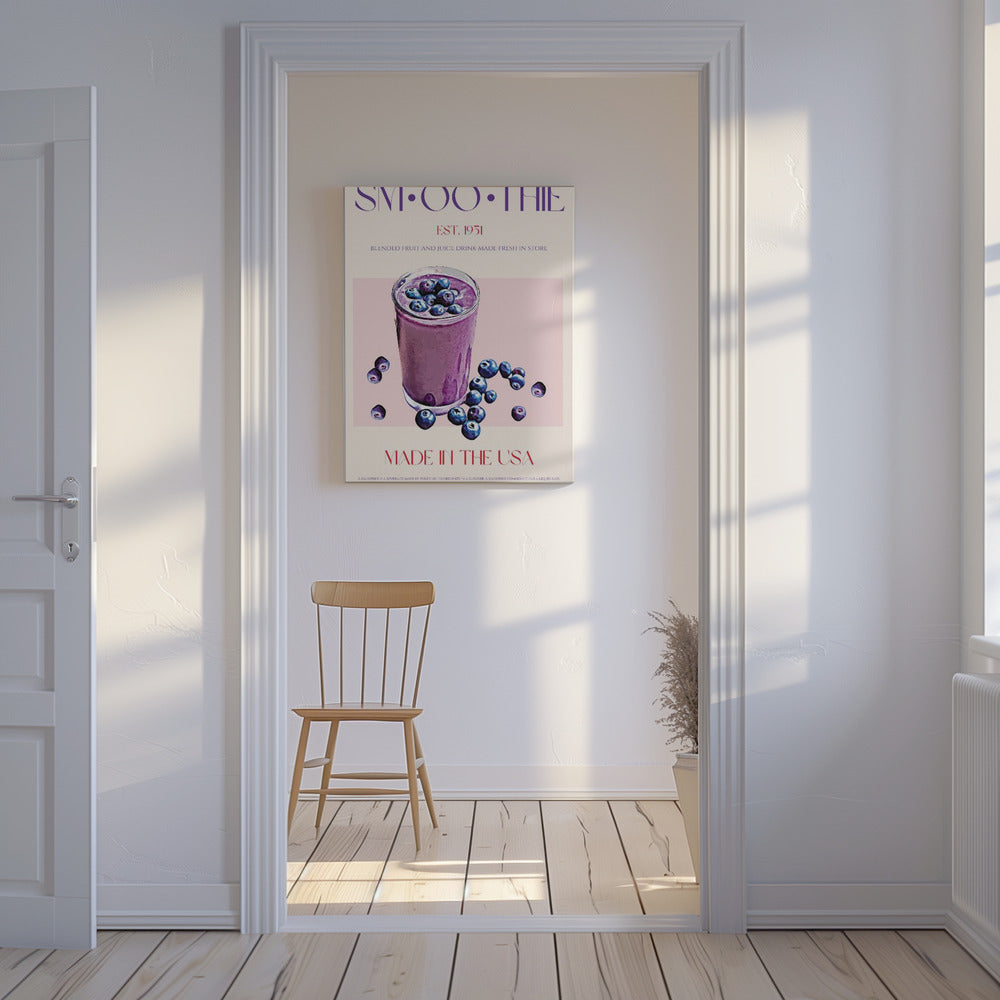 Illustratie van een bosbessensmoothie | Canvas