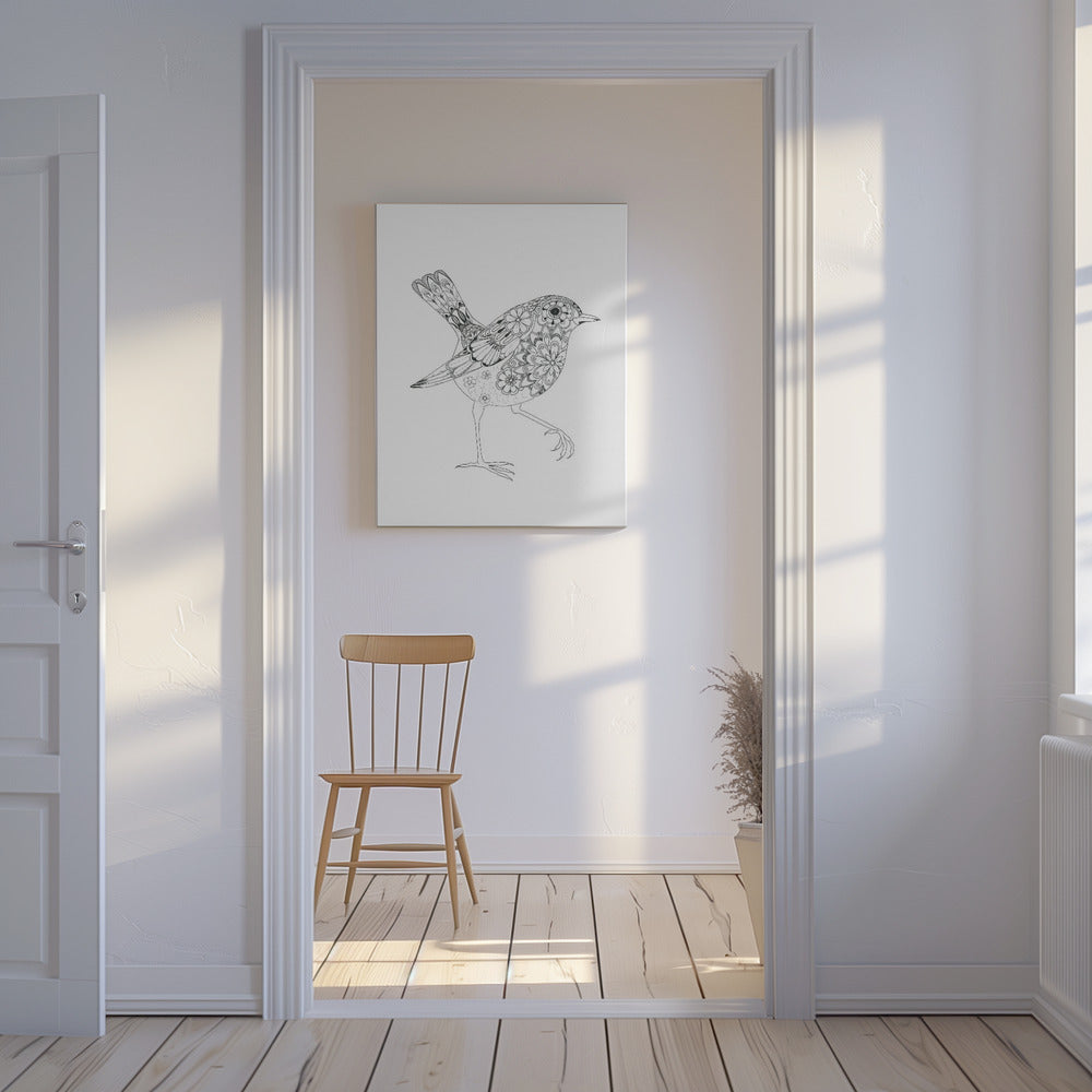 Flowered Bird Robin | Canvas