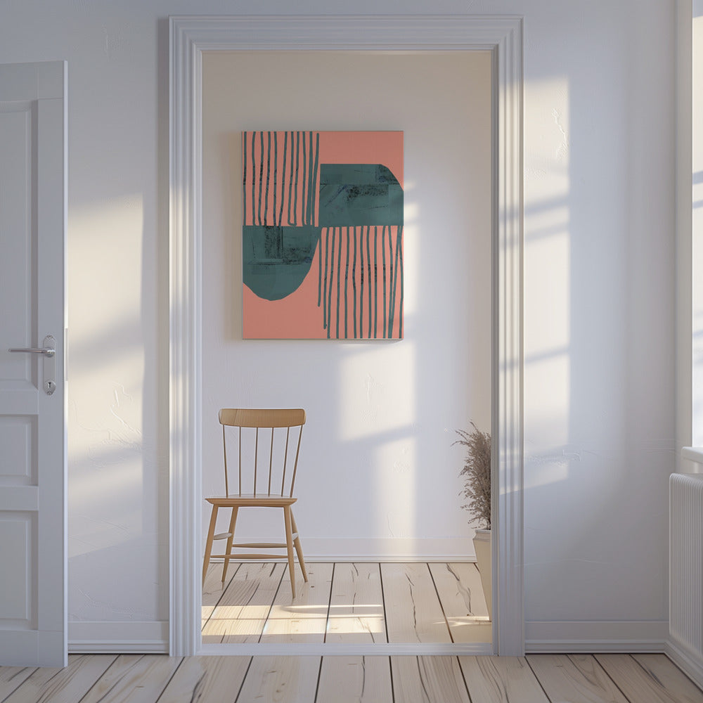 Turquoise & Coral Abstraction 6 | Canvas