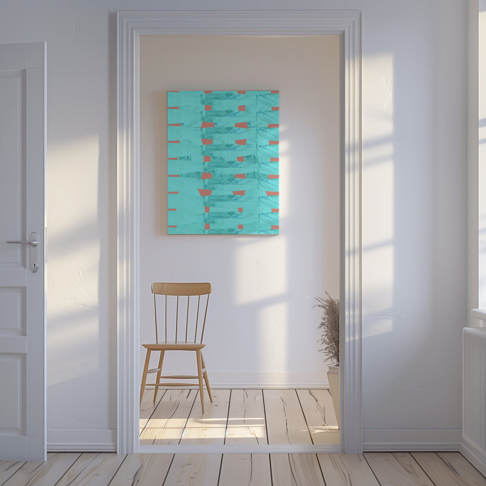 Turquoise & Coral Abstraction 8 | Canvas