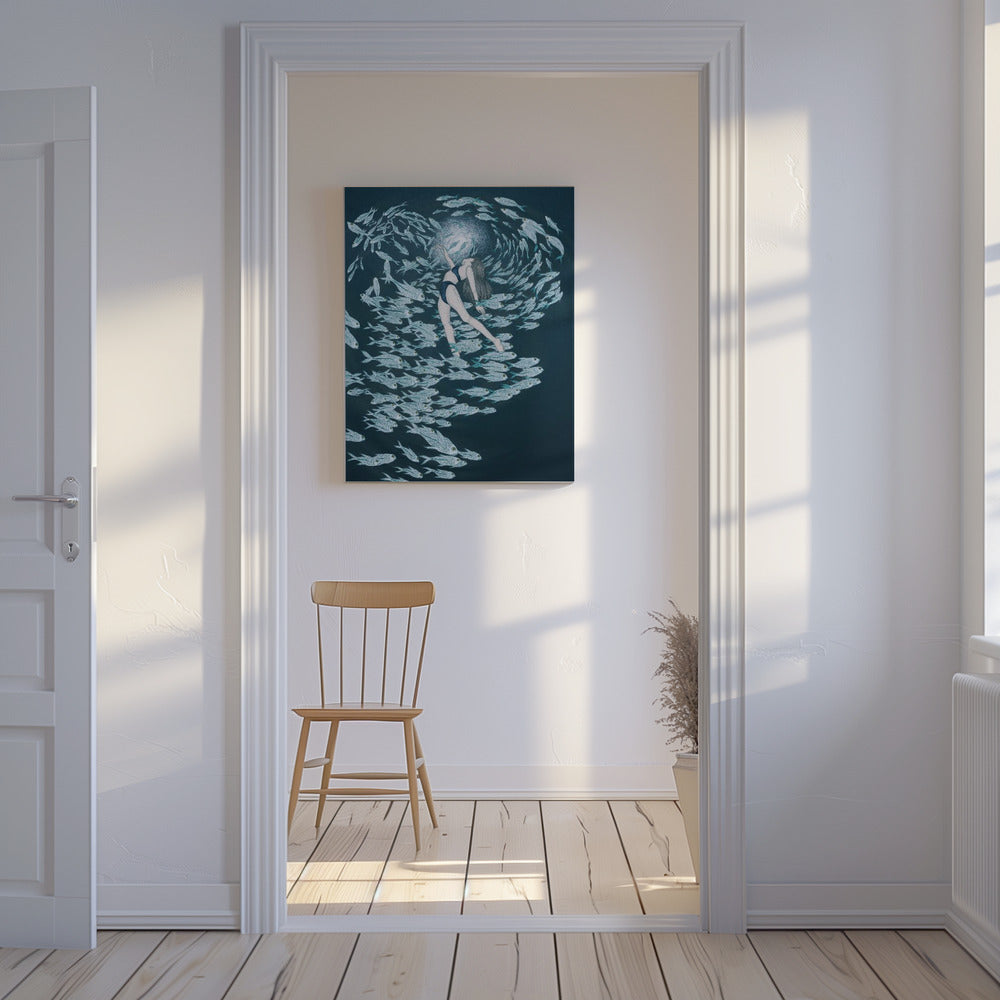 Zelfs vissen houden van de zee Kleur | Canvas