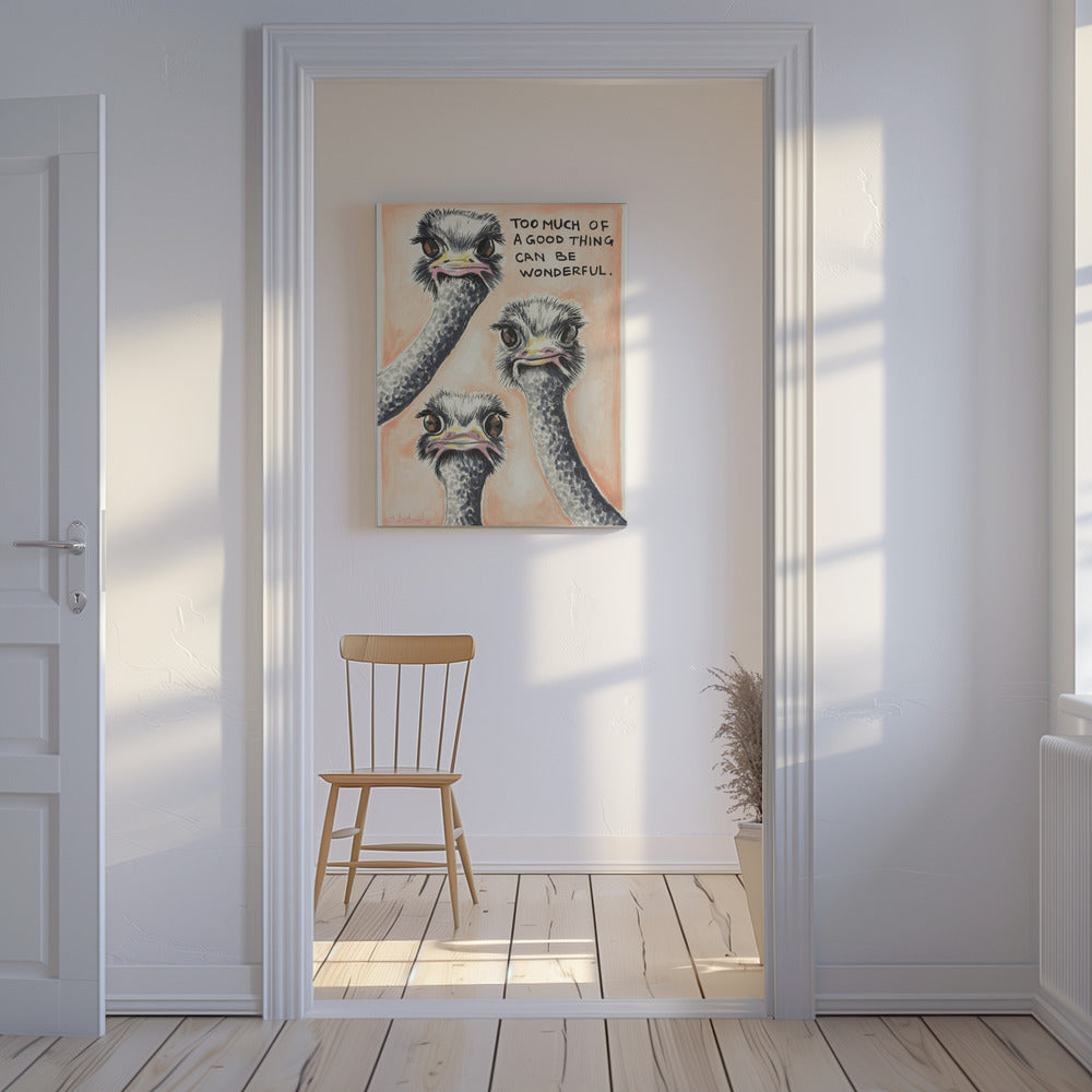 Te veel van het goede Struisvogel | Canvas