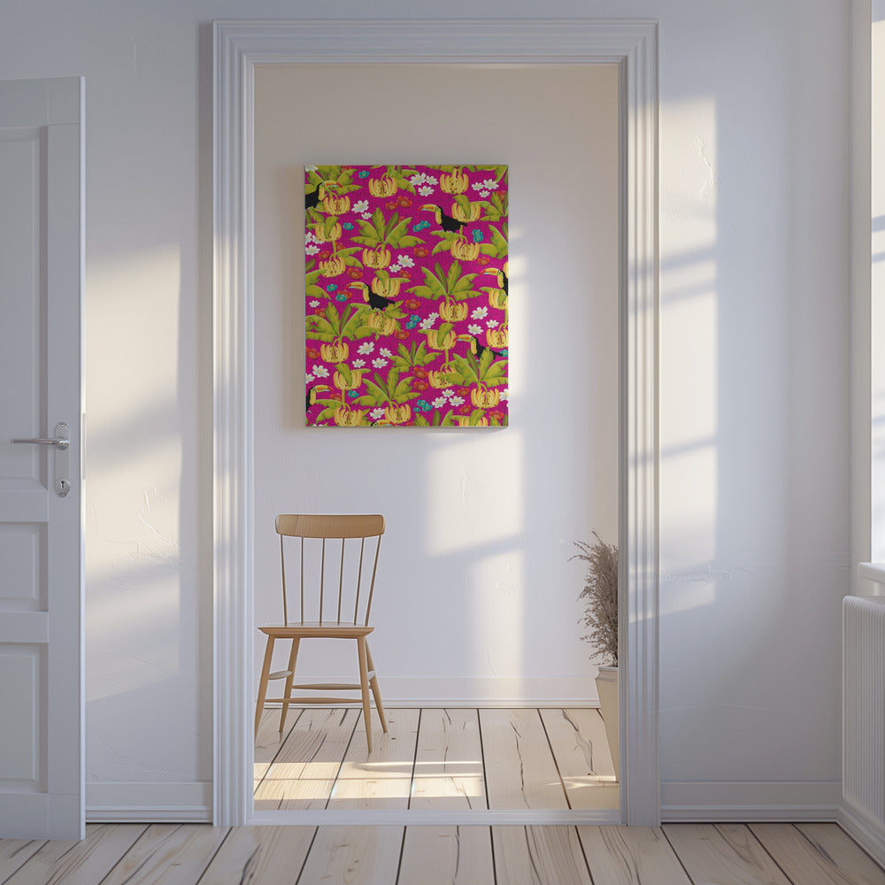 Bananen en toekans patroon | Canvas