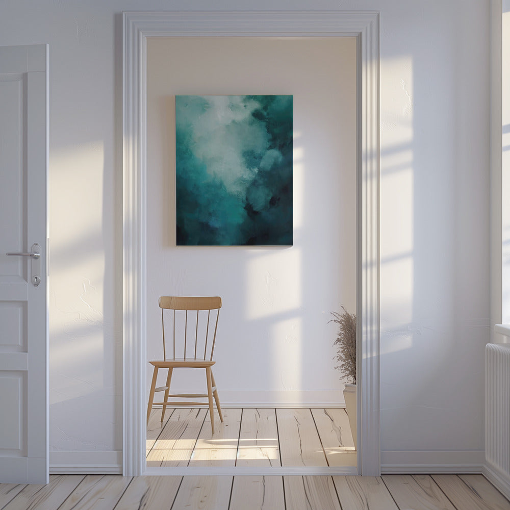Mistige Teal Abyss | Canvas