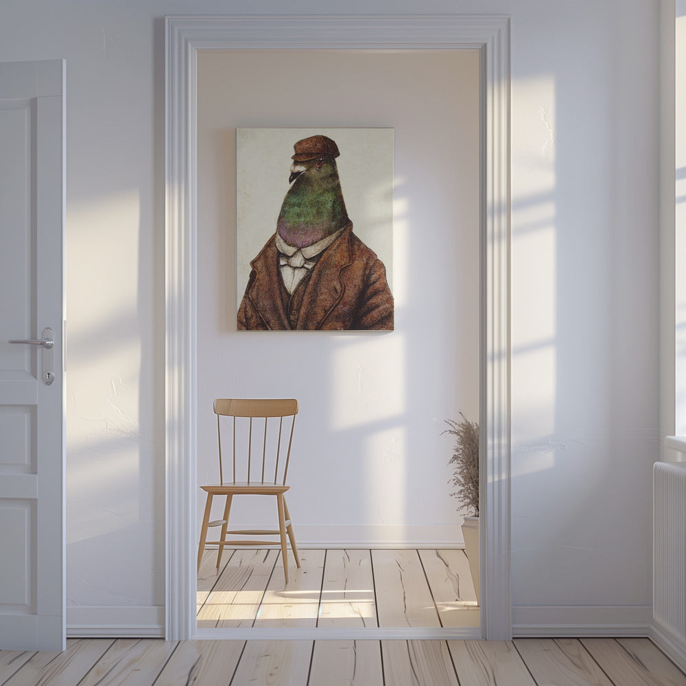 Duif gekleed in vintage kleding | Canvas