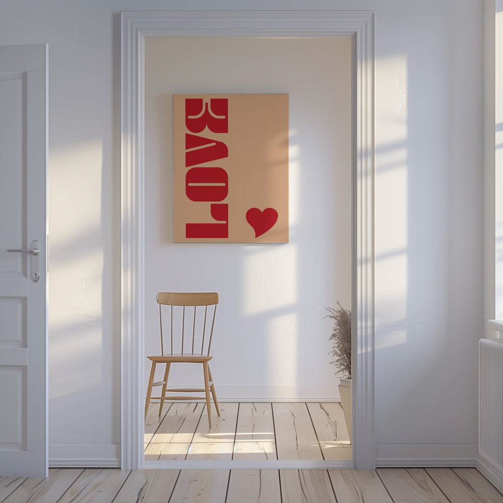 Rode, vette letters | Canvas