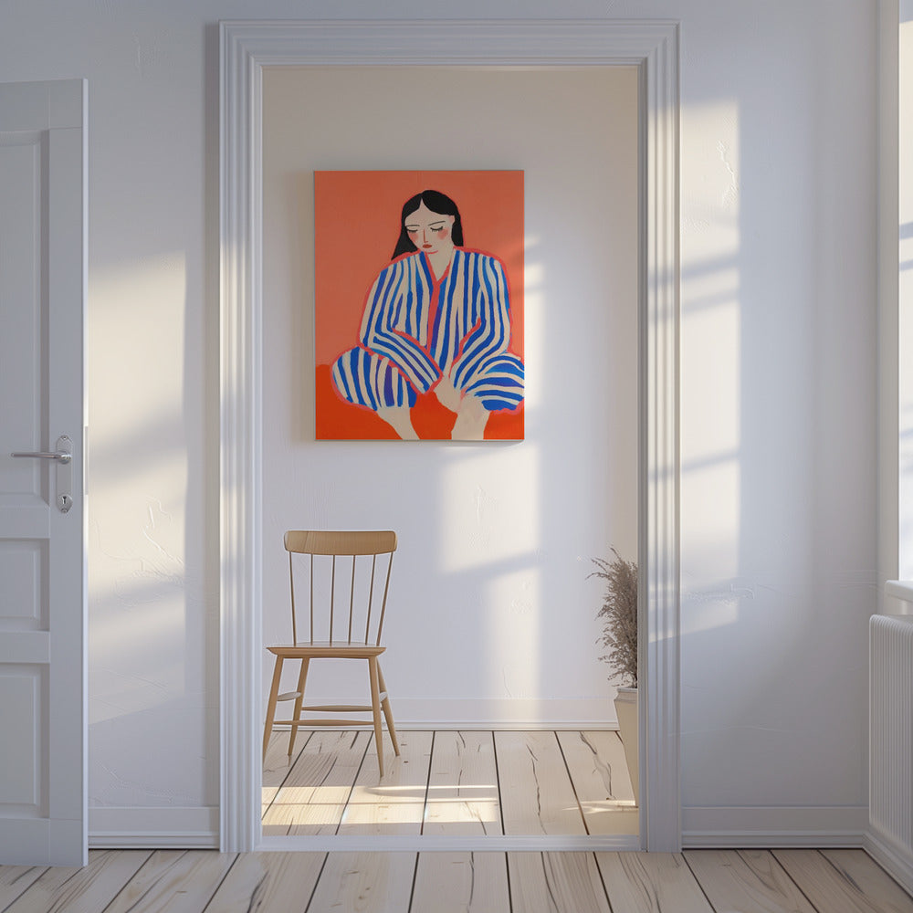 Gestreepte reflectie | Canvas