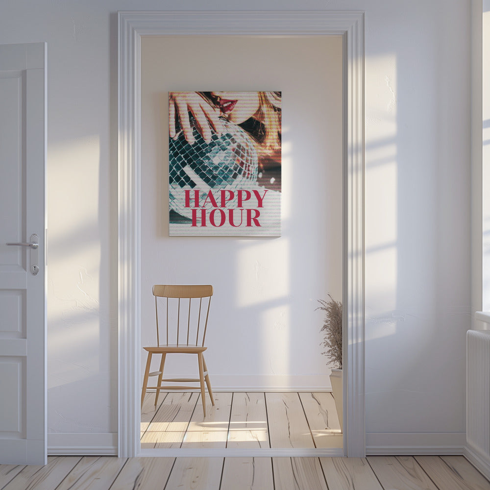Vrouw met discobal | Canvas
