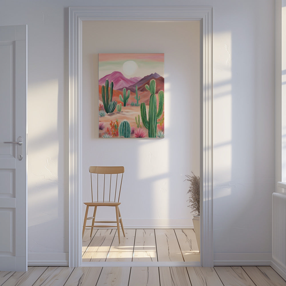 Een levendig woestijnlandschap | Canvas