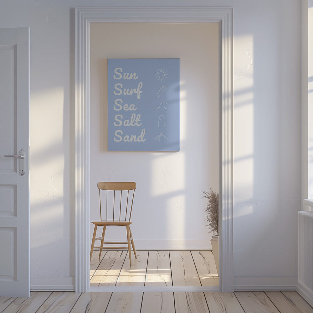 Sun Surf Zeezout Zand Lichtblauw | Canvas