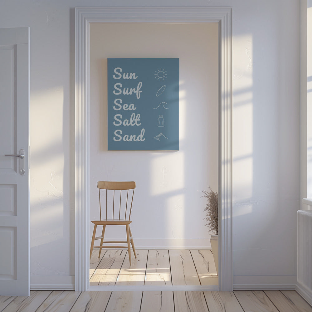 Sun Surf Zeezout Zand Donkerblauw | Canvas