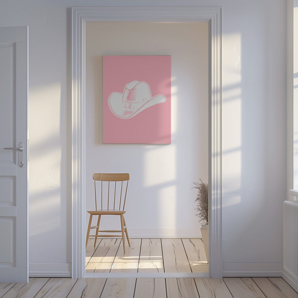 Roze cowboyhoed | Canvas