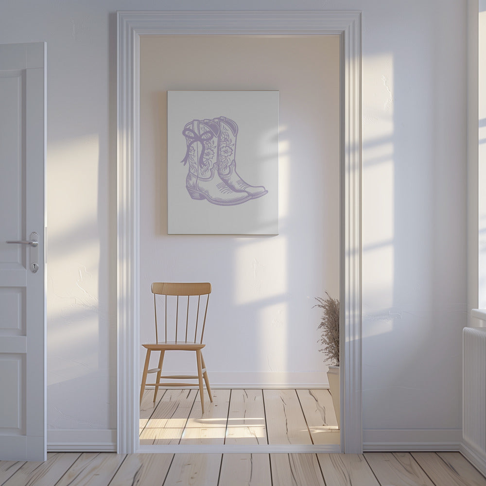 Paarse cowgirllaarzen met strik | Canvas