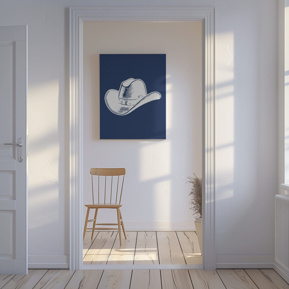 Marineblauwe cowboyhoed | Canvas