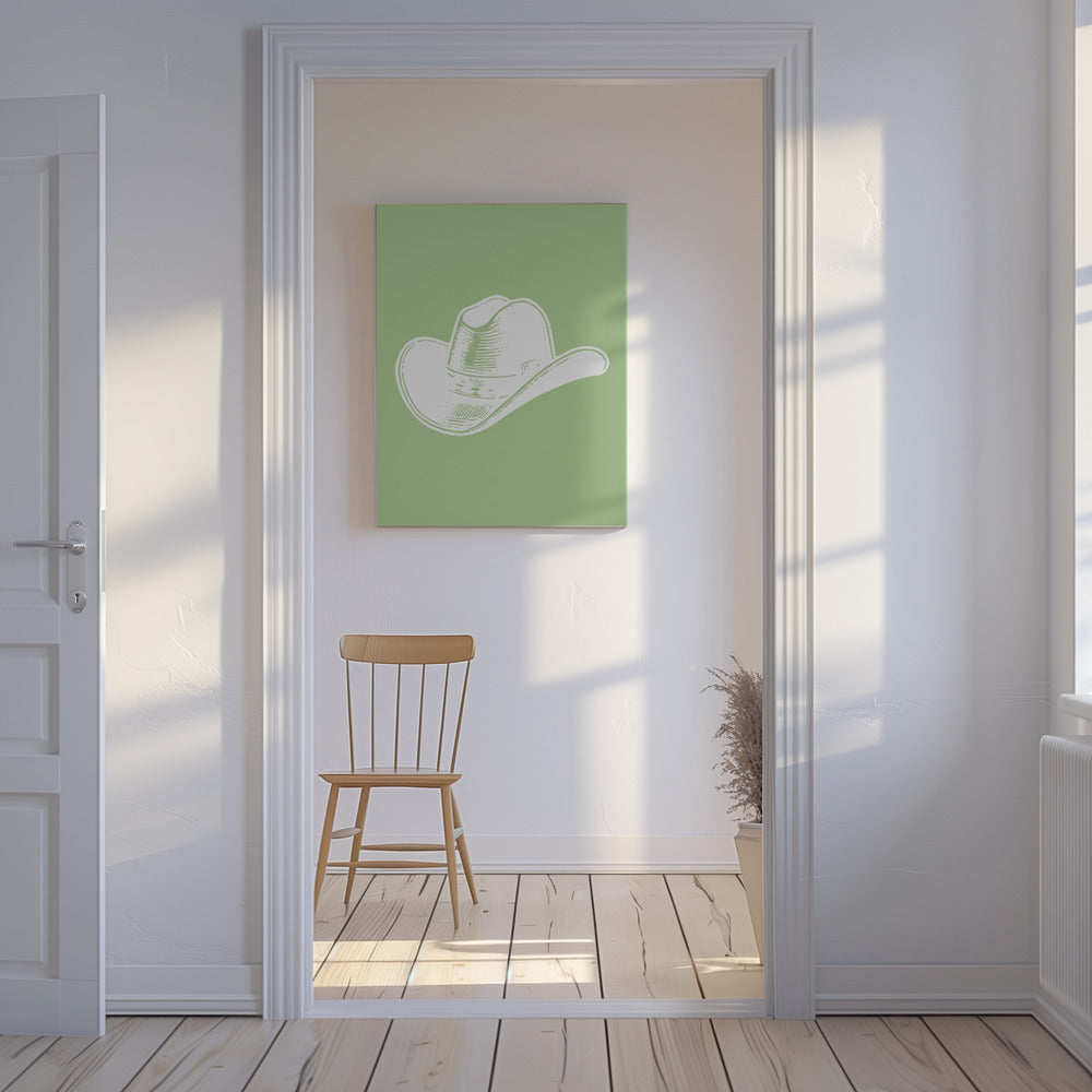 Saliegroene cowboyhoed | Canvas