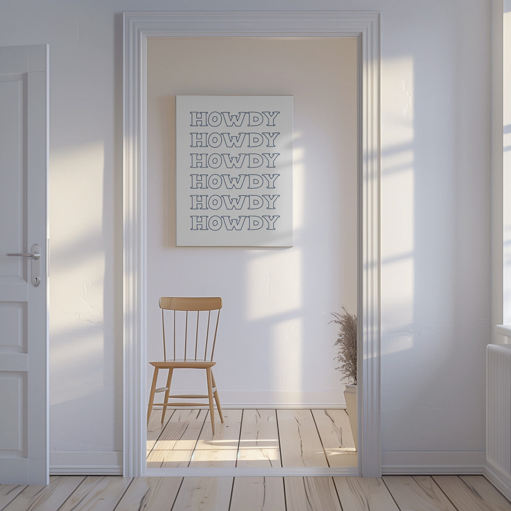 Marineblauw Howdy | Canvas