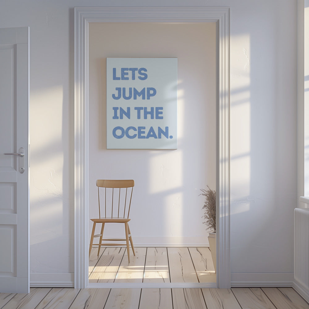 Laten we in de oceaan springen | Canvas