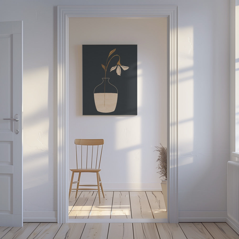 Minimale abstracte kunstvaasbloem | Canvas