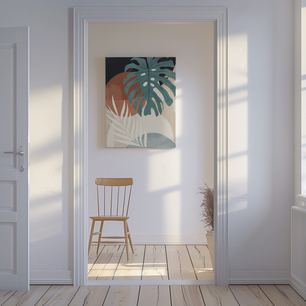 Abstracte kunst tropische bladeren | Canvas