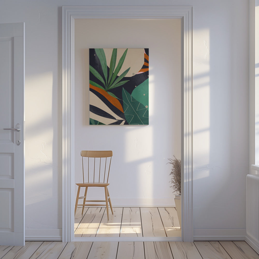 Abstracte kunst tropische bladeren | Canvas