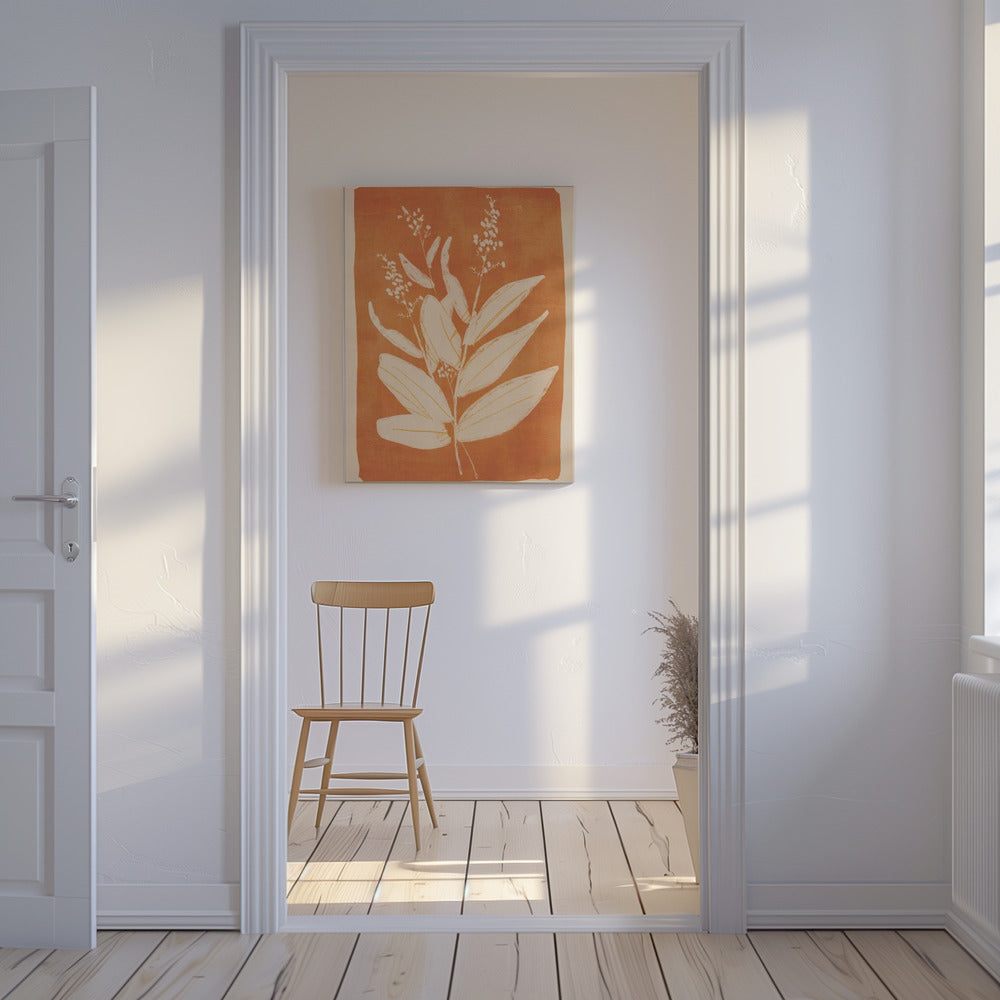 Kleurrijke minimalistische plant | Canvas