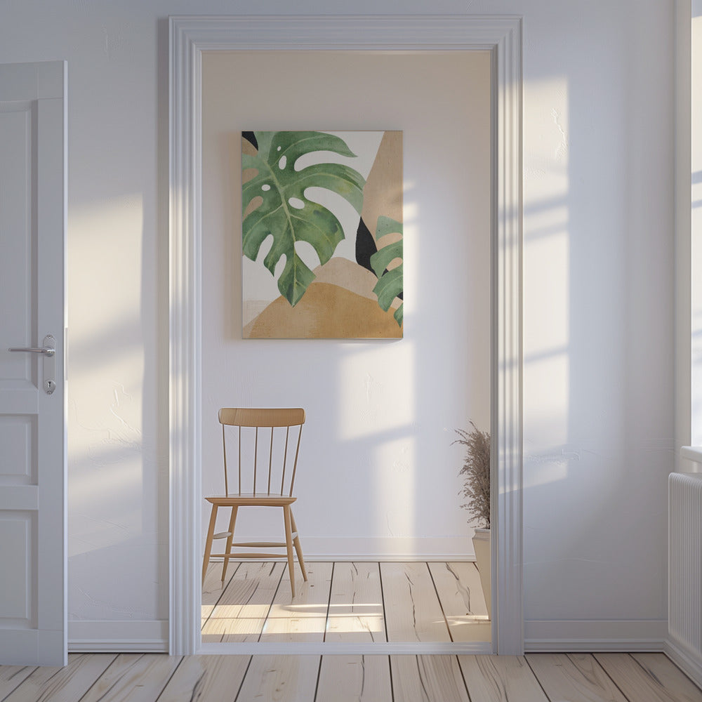 Abstracte kunst tropische bladeren | Canvas
